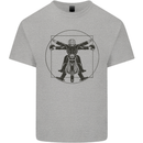 Vitruvian Biker Motorcycle Motorbike Bikie Mens Cotton T-Shirt Tee Top Sports Grey