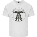 Vitruvian Biker Motorcycle Motorbike Bikie Mens Cotton T-Shirt Tee Top White