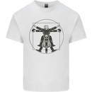 Vitruvian Biker Motorcycle Motorbike Bikie Mens Cotton T-Shirt Tee Top White