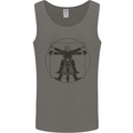 Vitruvian Biker Motorcycle Motorbike Bikie Mens Vest Tank Top Charcoal