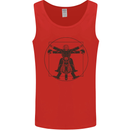 Vitruvian Biker Motorcycle Motorbike Bikie Mens Vest Tank Top Red