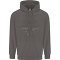 Vitruvian Drummer Drumming Drums Mens 80% Cotton Hoodie Charcoal