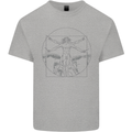 Vitruvian Drummer Drumming Drums Mens Cotton T-Shirt Tee Top Sports Grey