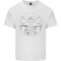 Vitruvian Drummer Drumming Drums Mens Cotton T-Shirt Tee Top White