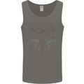 Vitruvian Drummer Drumming Drums Mens Vest Tank Top Charcoal