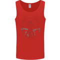 Vitruvian Drummer Drumming Drums Mens Vest Tank Top Red
