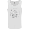 Vitruvian Drummer Drumming Drums Mens Vest Tank Top White
