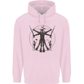 Vitruvian Scuba Diver Diving Mens 80% Cotton Hoodie Light Pink
