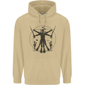 Vitruvian Scuba Diver Diving Mens 80% Cotton Hoodie Sand