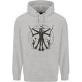 Vitruvian Scuba Diver Diving Mens 80% Cotton Hoodie Sports Grey