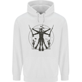Vitruvian Scuba Diver Diving Mens 80% Cotton Hoodie White