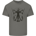 Vitruvian Scuba Diver Diving Mens Cotton T-Shirt Tee Top Charcoal