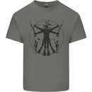 Vitruvian Scuba Diver Diving Mens Cotton T-Shirt Tee Top Charcoal