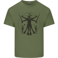 Vitruvian Scuba Diver Diving Mens Cotton T-Shirt Tee Top Military Green