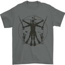 Vitruvian Scuba Diver Diving Mens T-Shirt 100% Cotton Charcoal