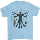 Vitruvian Scuba Diver Diving Mens T-Shirt 100% Cotton Light Blue
