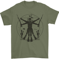 Vitruvian Scuba Diver Diving Mens T-Shirt 100% Cotton Military Green