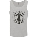 Vitruvian Scuba Diver Diving Mens Vest Tank Top Sports Grey