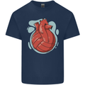 Volleyball Shaped Like a Heart Kids T-Shirt Childrens Navy Blue