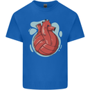 Volleyball Shaped Like a Heart Kids T-Shirt Childrens Royal Blue