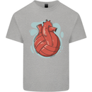 Volleyball Shaped Like a Heart Kids T-Shirt Childrens Sports Grey