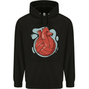 Volleyball Shaped Like a Heart Mens 80% Cotton Hoodie Black