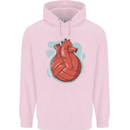 Volleyball Shaped Like a Heart Mens 80% Cotton Hoodie Light Pink