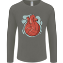 Volleyball Shaped Like a Heart Mens Long Sleeve T-Shirt Charcoal