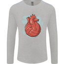 Volleyball Shaped Like a Heart Mens Long Sleeve T-Shirt Sports Grey