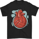 Volleyball Shaped Like a Heart Mens T-Shirt 100% Cotton Black