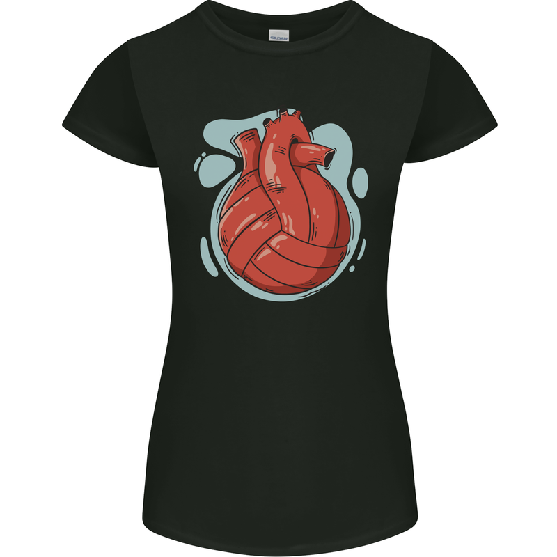 Volleyball Shaped Like a Heart Womens Petite Cut T-Shirt