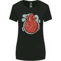 Volleyball Shaped Like a Heart Womens Wider Cut T-Shirt Black