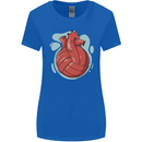 Volleyball Shaped Like a Heart Womens Wider Cut T-Shirt Royal Blue