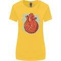Volleyball Shaped Like a Heart Womens Wider Cut T-Shirt Yellow