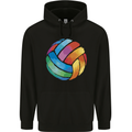 Volleyball Watercolour Mens 80% Cotton Hoodie Black