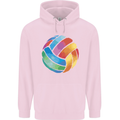 Volleyball Watercolour Mens 80% Cotton Hoodie Light Pink