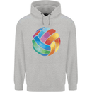 Volleyball Watercolour Mens 80% Cotton Hoodie Sports Grey