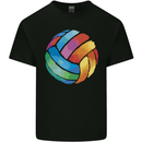 Volleyball Watercolour Mens Cotton T-Shirt Tee Top Black
