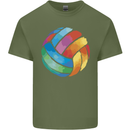 Volleyball Watercolour Mens Cotton T-Shirt Tee Top Military Green