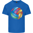Volleyball Watercolour Mens Cotton T-Shirt Tee Top Royal Blue