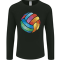 Volleyball Watercolour Mens Long Sleeve T-Shirt Black