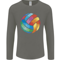 Volleyball Watercolour Mens Long Sleeve T-Shirt Charcoal