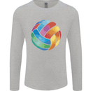 Volleyball Watercolour Mens Long Sleeve T-Shirt Sports Grey