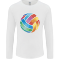 Volleyball Watercolour Mens Long Sleeve T-Shirt White