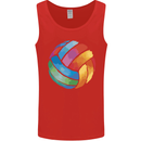 Volleyball Watercolour Mens Vest Tank Top Red