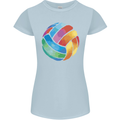 Volleyball Watercolour Womens Petite Cut T-Shirt Light Blue