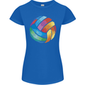 Volleyball Watercolour Womens Petite Cut T-Shirt Royal Blue