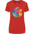 Volleyball Watercolour Womens Wider Cut T-Shirt Red