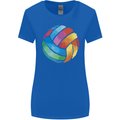 Volleyball Watercolour Womens Wider Cut T-Shirt Royal Blue