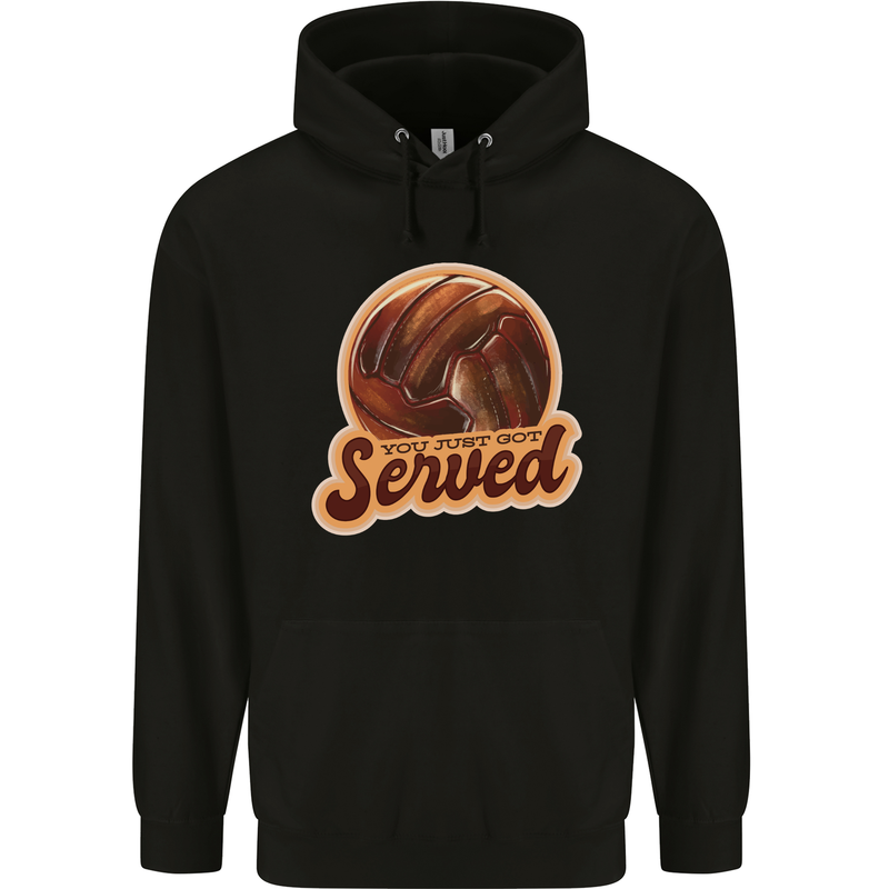 Volleyball You've Been Served Funny Childrens Kids Hoodie Black